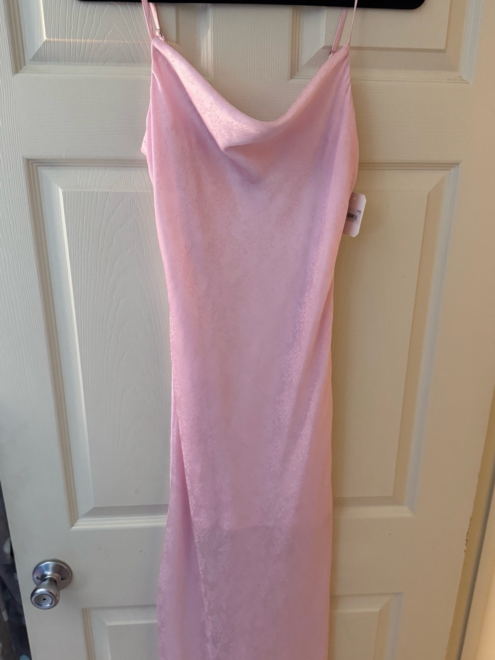 Altar'd State Pale Pink Satin Cowl Midi Slip Dress
